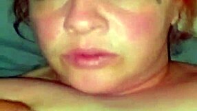 Fat whore in green thongs gets her shaved pussy creampied during rough sex for cash