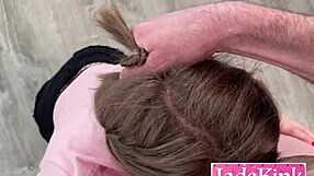 i gave the roughest blowjob youve ever seen in shorts and fishnets