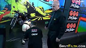 European slut in blowbang bukkake with big cocks