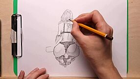 pencil drawing of a girl in anime style