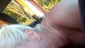 Blonde Milf Pawg Deepthroats Dominant Big White Cock on the Road