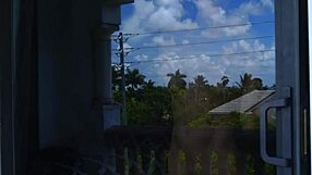 Milf Ally teases with big tits on boat