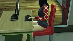 Girl masturbates intensely in front of the mirror, pleasuring herself deeply