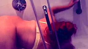 Randalin rides 12-inch dildo with fat ass