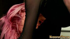 Fetish Slut Covered in Piss During Doggystyle Blowjob and Cumshot