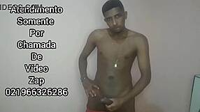 puto carioca feels orgasmic release during whatsapp video call