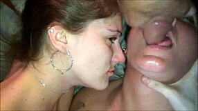 Naughty Teens Share Sticky Cum Load in Homemade Facial