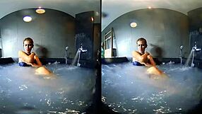 Watch her wet fingers tease in the whirlpool shower voyeur style