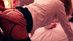 Vicky enjoys french blowjob with blonde secretary