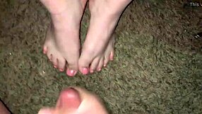 Nice POV Cumshot on Amateur Latina Whore's Sexy Feet