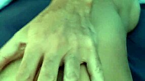 morning cumshot in outdoor tent during masturbation session