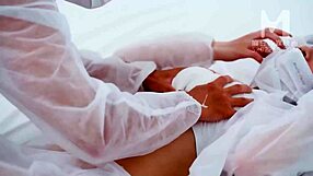 Masked asian shu ke xin in doggystyle blowjob