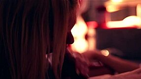 Vicky enjoys french blowjob with blonde secretary