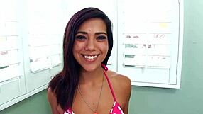 Ember James takes that huge cock in POV blowjob and swallows the load