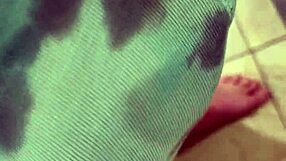 husband masturbates by rubbing his cock in kinky underwear