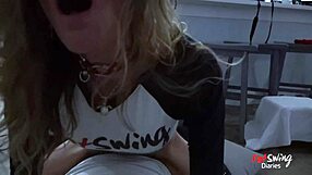 Naughta J Moon Takes Fuck Machine At Fetish Party!