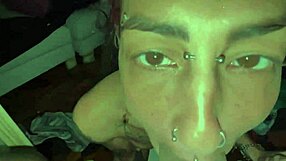 do you want to see her swallow cum in front of the worker backstage