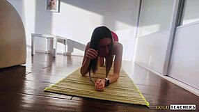 Helped a fitness girlfriend to close three rings of activity mouth pussy asshole in different poses and cum in her pretty mouth