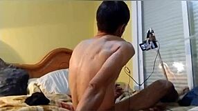 amateur strips and masturbates