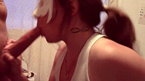 awesome blowjob deepthroat swallows cum