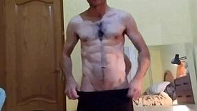 amateur strips and masturbates