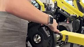 Sex after gym leads to creampie in public