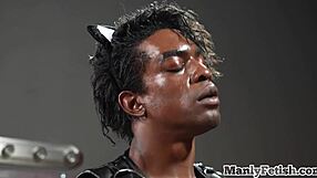 Interracial Cosplay Bottom Gets Barebacked By Black Stud In Leather Costume