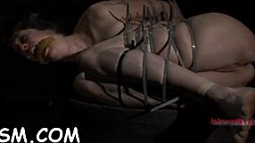 Bound cunt sucking cock to rough orgasm