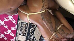 Ebony woman chained and poked in ass by big black cock