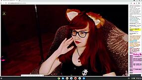 Little Cosplay Fox Plays Webcam for Tips