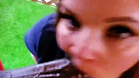 Mandie Maytag Delivers Sloppy Deepthroat Facial On Big Black Cock