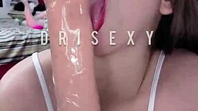 teen using large dildo in private session