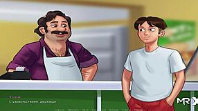 Summertime saga babe masturbates to creampie in hentai anime scene