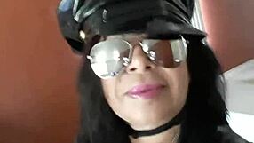 Police woman interacts with boys in a routine check