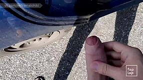 just caught this twink wanking in the parking lot at midday, damn he's bold