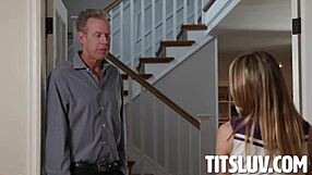 Teen Mia blows Mr. Woods hard!