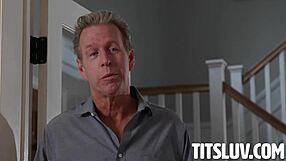 Teen Mia blows Mr. Woods hard!