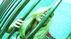 jail cell solo with brooke banner masturbating her pussy