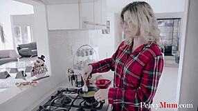blonde step mother fucks under mistletoe with cory chase