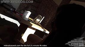 Big boob brunette selena sucks dick and gets cum on tits for birthday