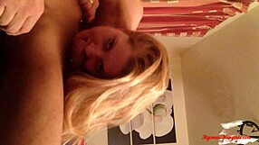 Watch This Slut Finger Her Ass and Rim a Monster Cock