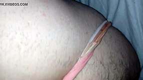 Sissy slut playing with dildo and chastity belt