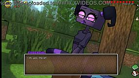 haze demon girl teases with femdom striptease in minecraft parody