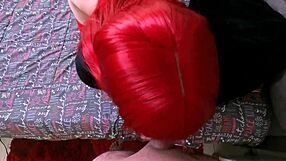 the sexy redhead sucks her boyfriend's cock before anal