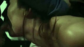 A masked man fucks the petite brunette teen roughly in bed