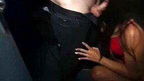 Wife Swallows Cumshot in Cinema Blowjob with German Cuckold