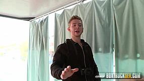 Taissia demonstrates expert cocksucking in public park