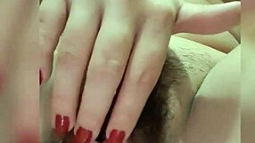 woman touches her wet vagina while masturbating in the bathroom