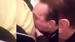 Adrian sucks cock in the shopping mall bathroom