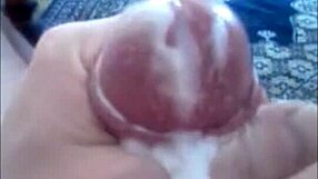 European guy cums twice in one explosive shot, solo masturbation with cock!